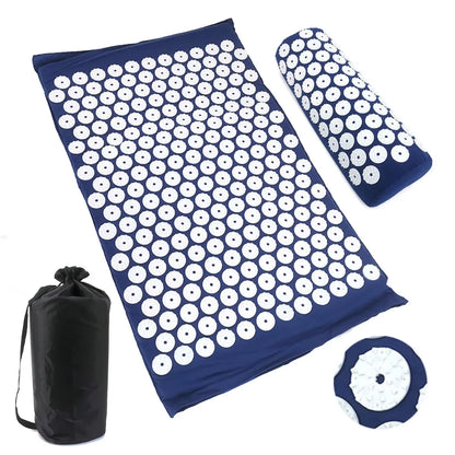 Massager Cushion Massage Yoga Mat Acupressure Relieve Pain Stress Back Body Pain Spike Mat Acupuncture Mat and Pillow Set