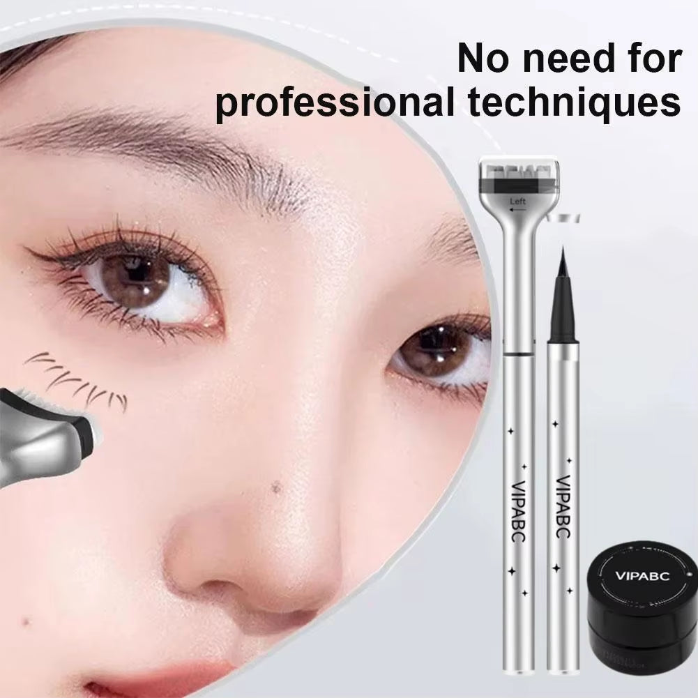 Black/Brown Dezone Lower Eyelashes Stamp Pen Waterproof Sweatproof Korean Makeup Cosmetics Natural-Looking Eyelash 3 in 1