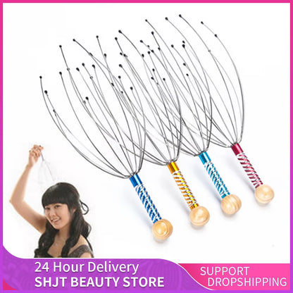 Octopus Head Massager Scalp Massager Relaxation Relief Body Massager Remove Muscle Tension Tiredness Metal Head Relax Massager