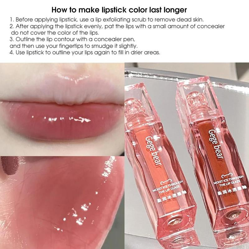 Summer Long Lasting Liquid Lip Gloss, 1 Count Lip Care Lipstick, Tinted Moisturizing Liquid Lip Balm, Hydrating Glossy Lip Glaze Stick, Plumping Lip Oil Lip Stick for All Occasions Makeup, Girls and Women