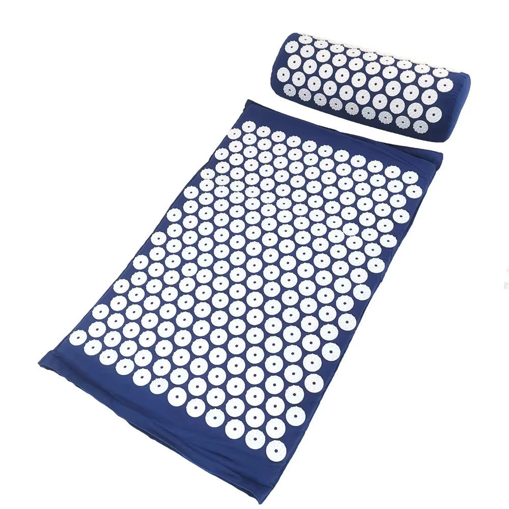 Massager Cushion Massage Yoga Mat Acupressure Relieve Pain Stress Back Body Pain Spike Mat Acupuncture Mat and Pillow Set